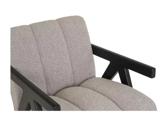 FLORENCE - Fauteuil design en tissu et bois noir