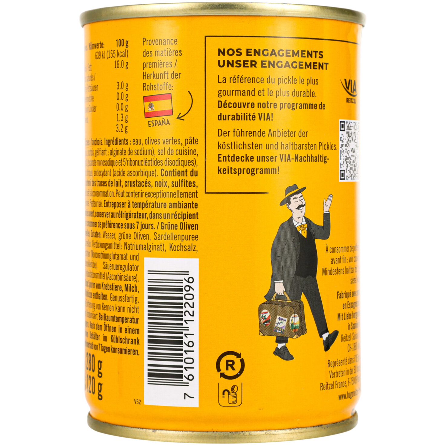 Hugo Reitzel Oliven grün mit Sardellen