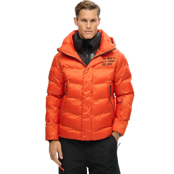 Veste de ski SUPERDRY SPORT PUFFER JACKET FLAME ORANGE