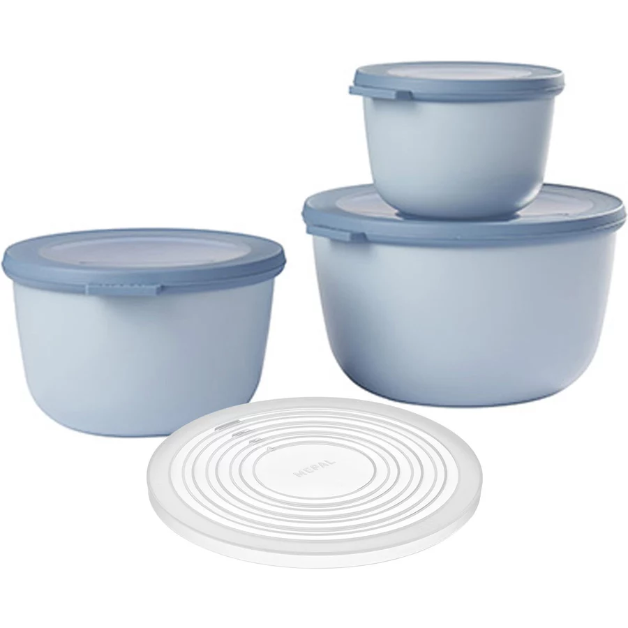Mepal Multischüssel-Set mit Mikrowellendeckel Cirqula hellblau
