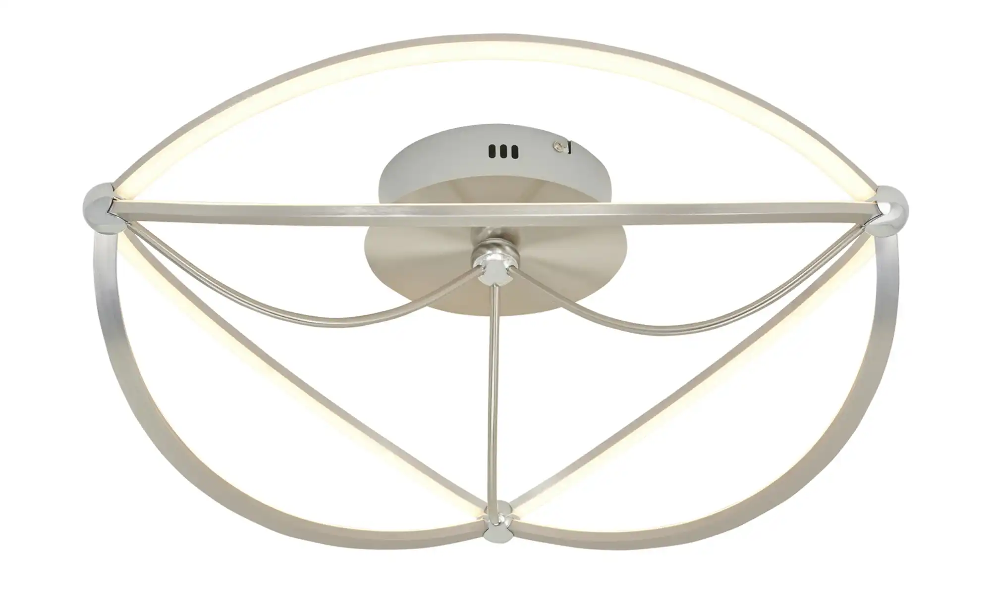 Trio LED-Deckenleuchte, Nickel-matt, geschwungen