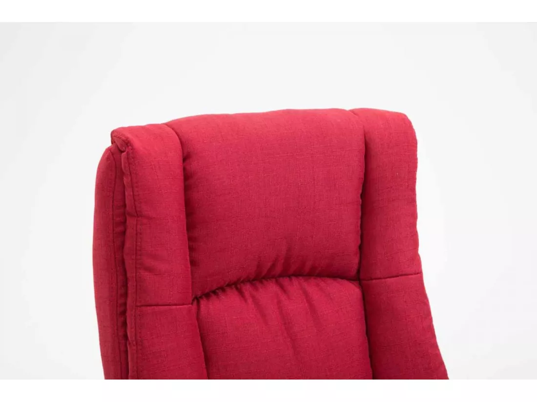 Chaise de bureau - Tissu & Blanc - Rouge - XL Sparta