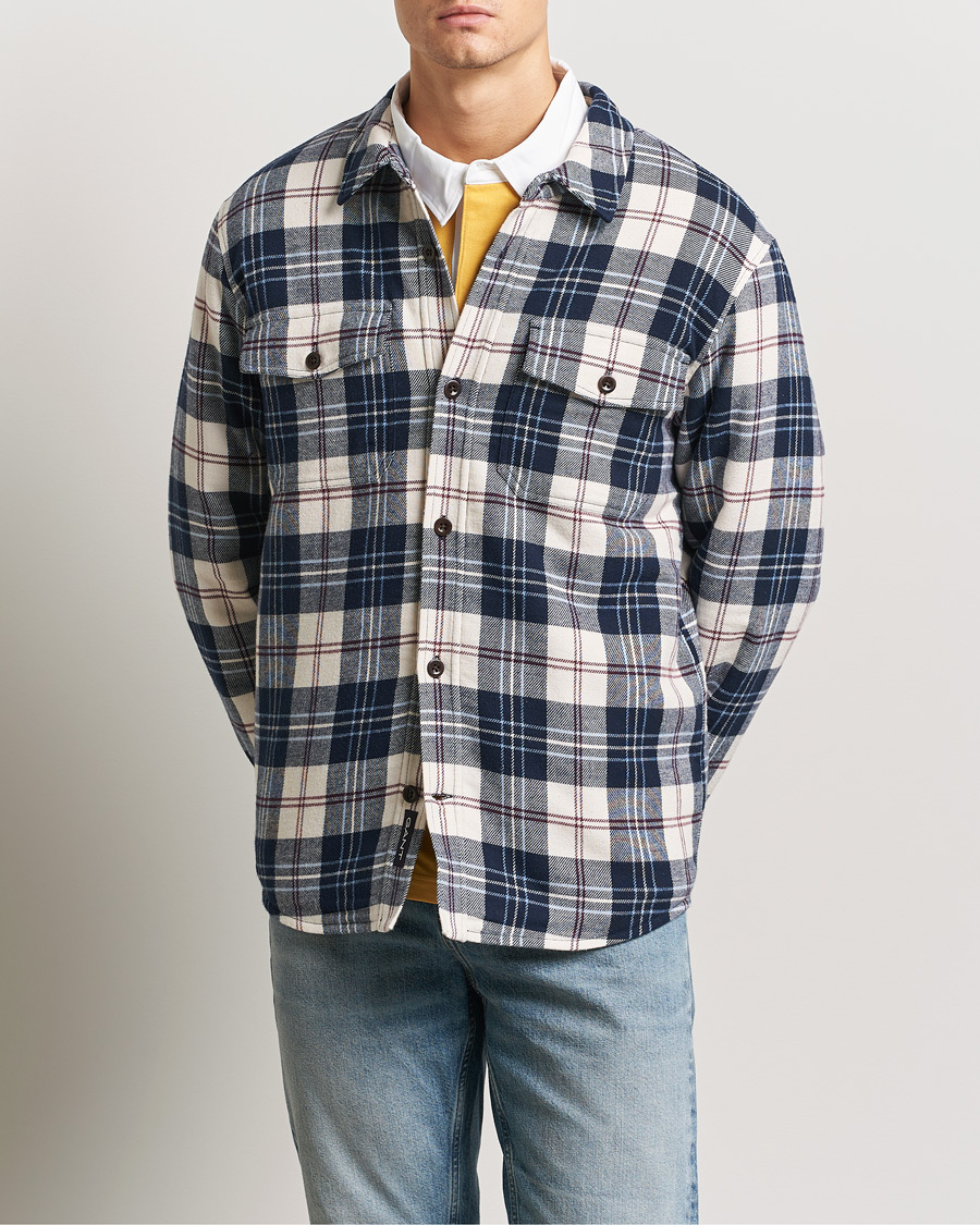 GANT Flannel Lined Checked Overshirt Evening Blue