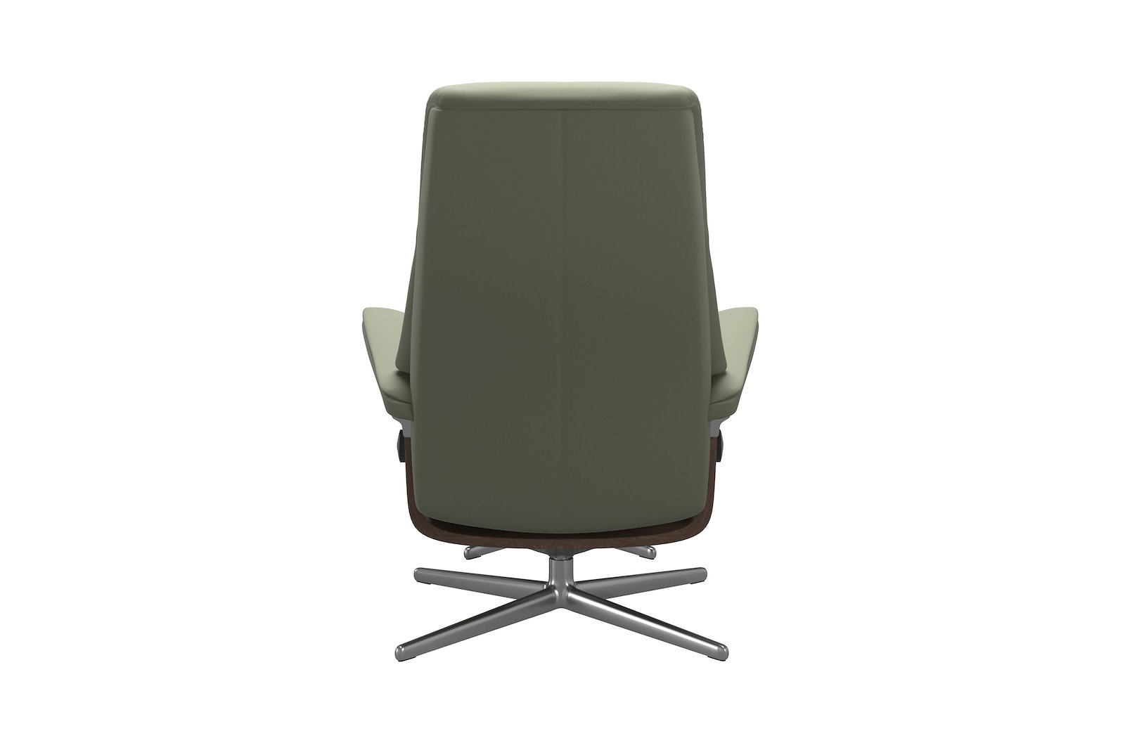 View (M) lenestol med krakk Hud Paloma Shadow Green - Cross Chrome - Valnøtt understell