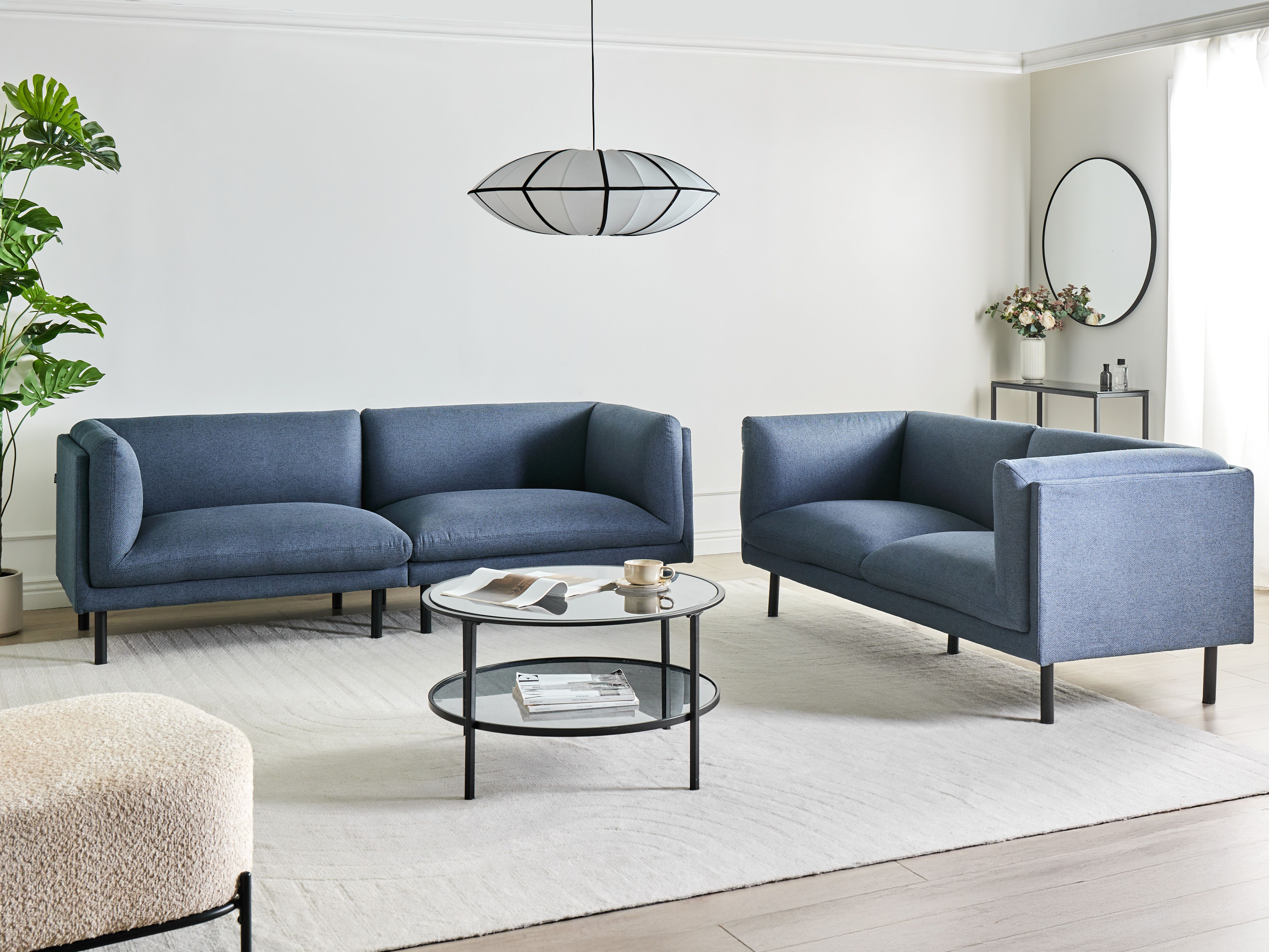 Bank 3-zits VORGOD Stof Donkerblauw