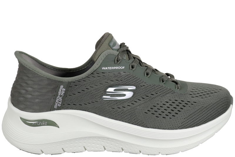 SKECHERS ARCH-FIT 2.0 MORNING MIST SLIP-INS SNEAKERS I GRØNT TEKSTIL
