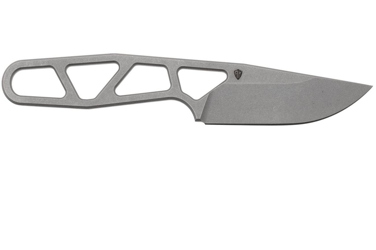 Daily Customs Small AK2 Drop Point, Stonewashed MagnaCut, vaststaand mes, Alex Kremer design