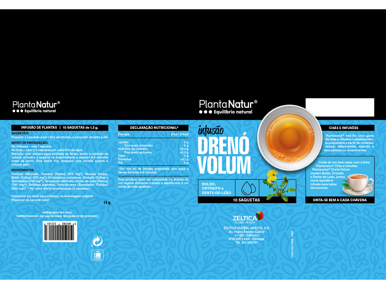 CHÁ PLANTANATUR DRENO VOLUME 10 SAQ