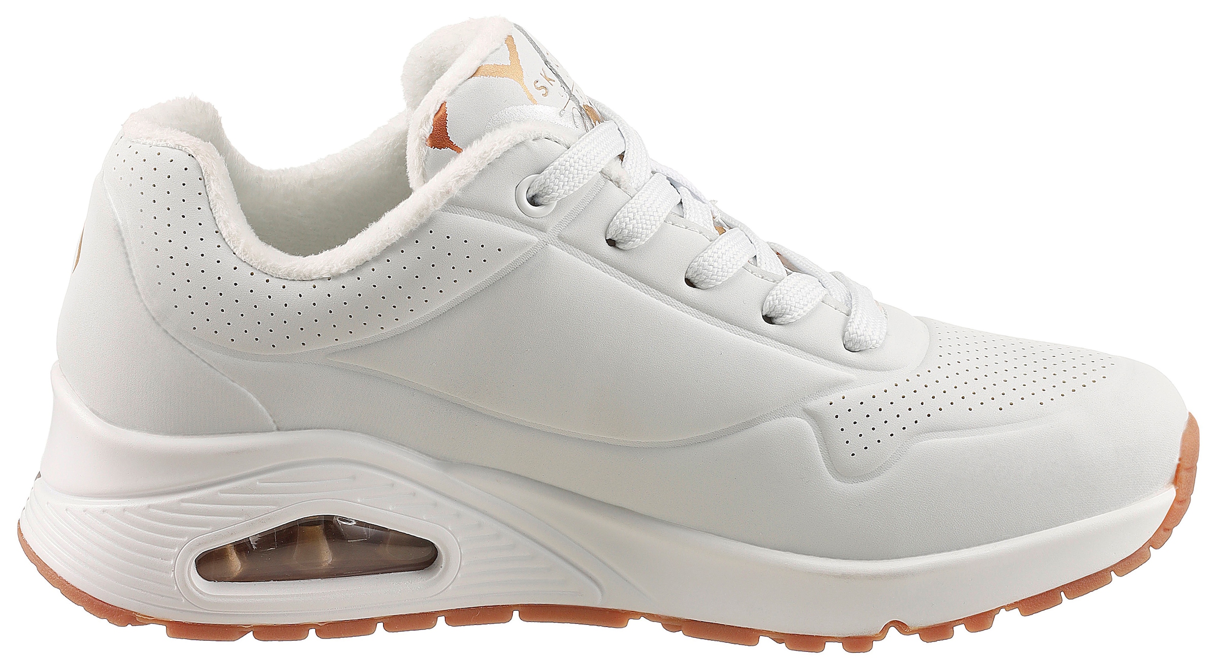 Skechers Sneaker »UNO - METALLIC LOVE«  Freizeitschuh, Halbschuh, Schnürschuh mit trendigen Metallic-Print