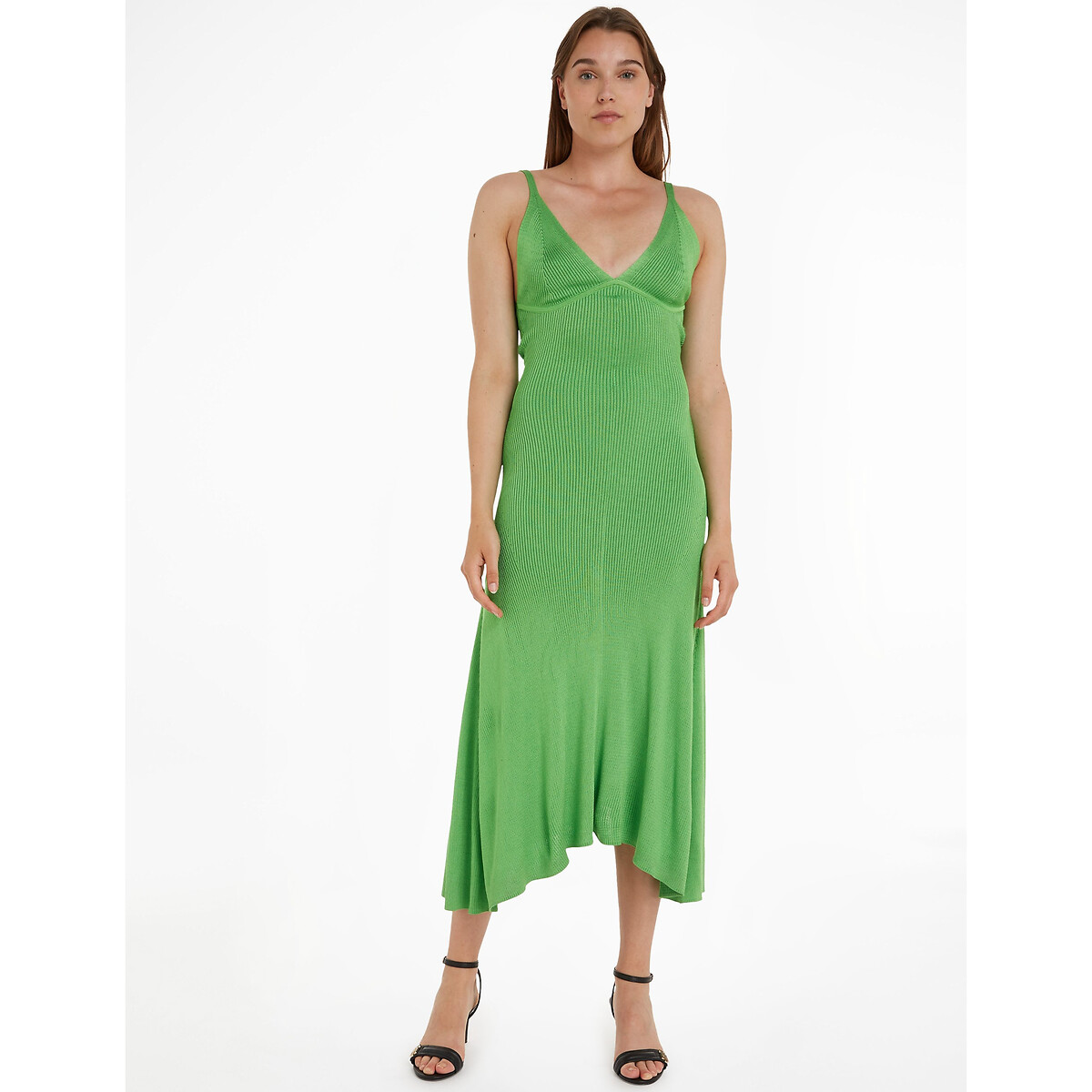 TOMMY HILFIGER<br>Vestido justo, com alças longas e estreitas
