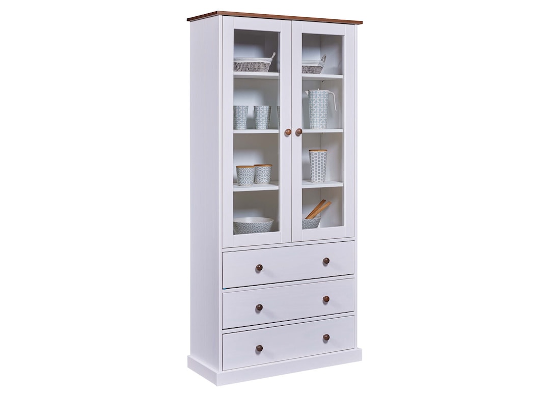 Vitrine JACOB weiß Massivholz