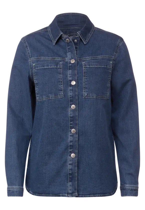 Jeans Overshirt - mid blue wash