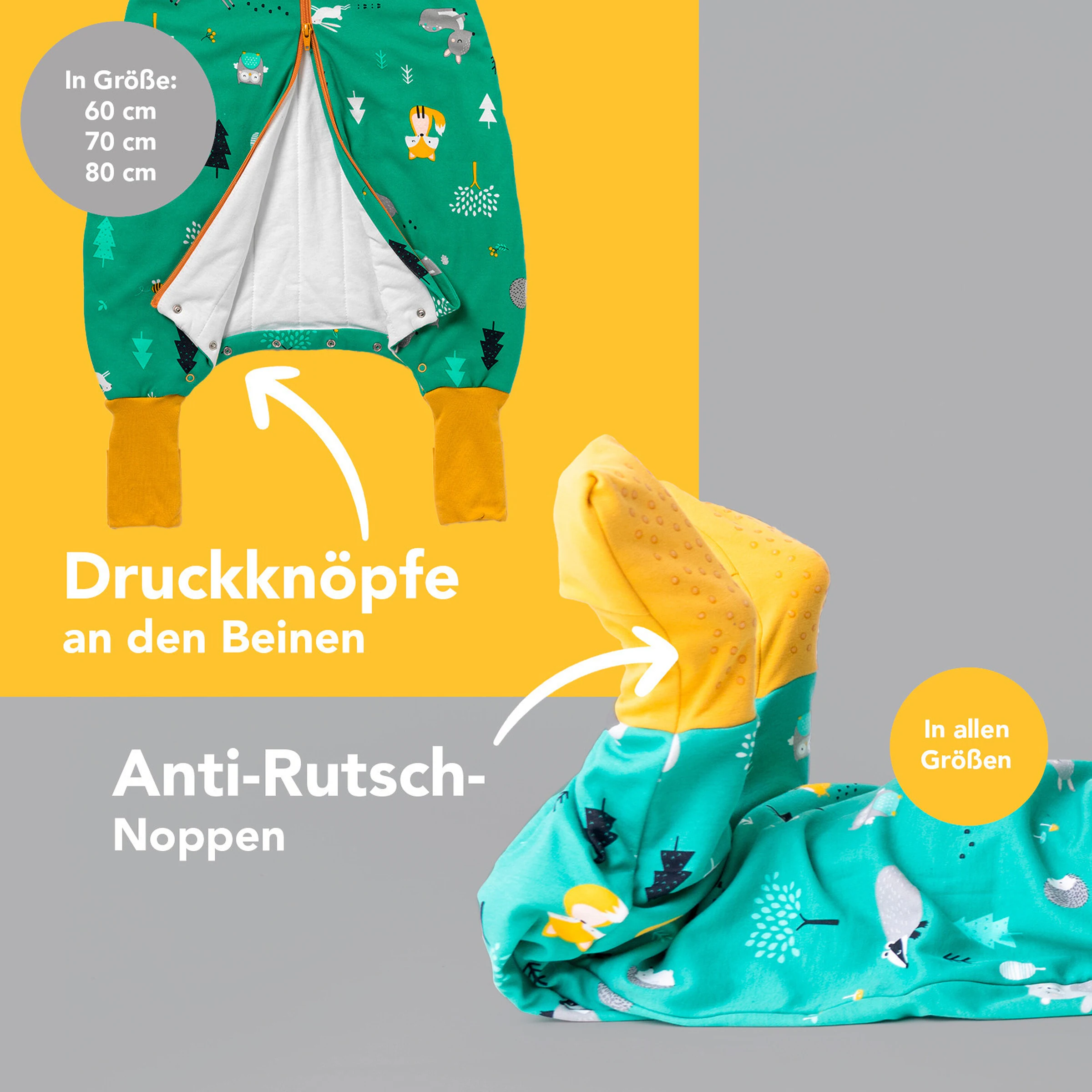 schlummersack Schlafsack mit Füßen 1.0 Tog Waldtiere