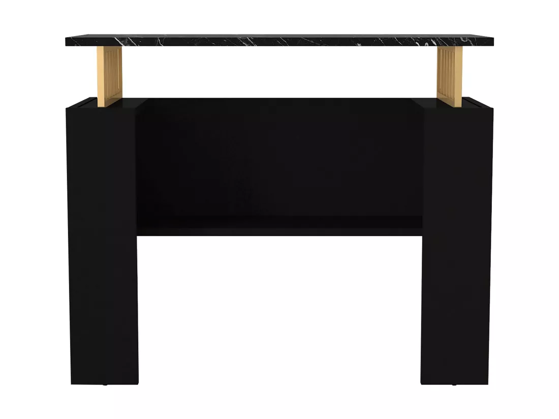 Console avec 1 étagère - Effet marbre noir et Doré - LIRIONA