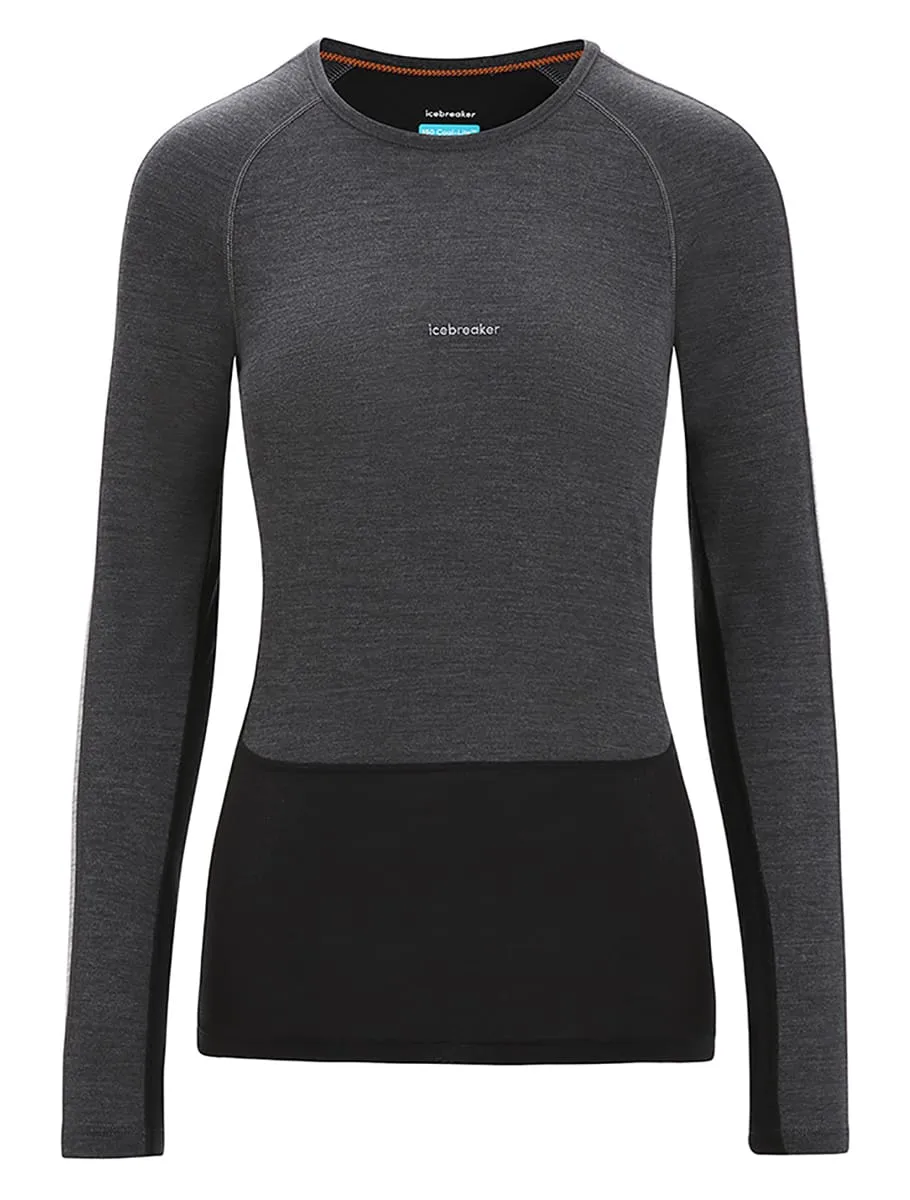Icebreaker Women's 125 Zoneknit™ Long Sleeve Crew Jet Heather/Black/Metro Heather/Cb