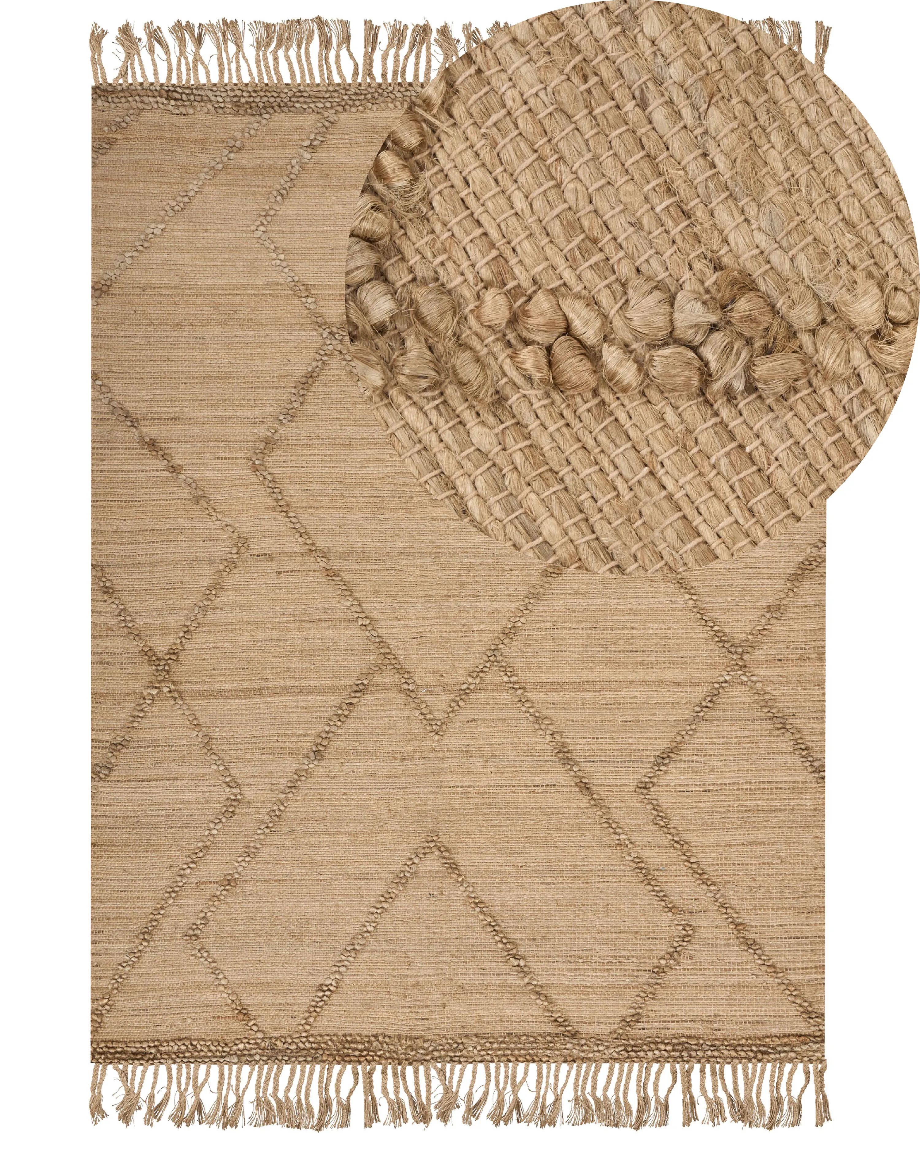 Vloerkleed HANDERE Beige 200 x 300 cm Jute