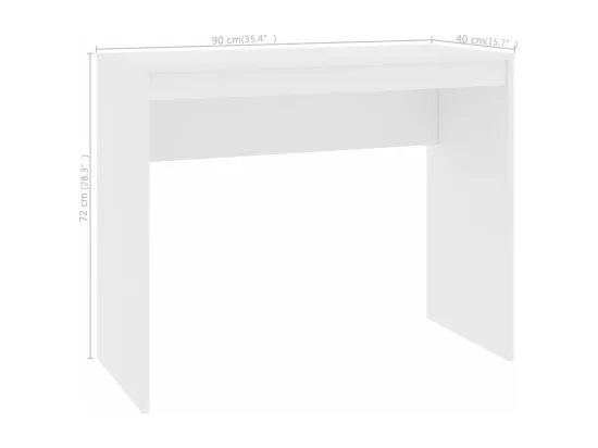 Bureau Blanc 90x40x72 cm Bois d'ingénierie