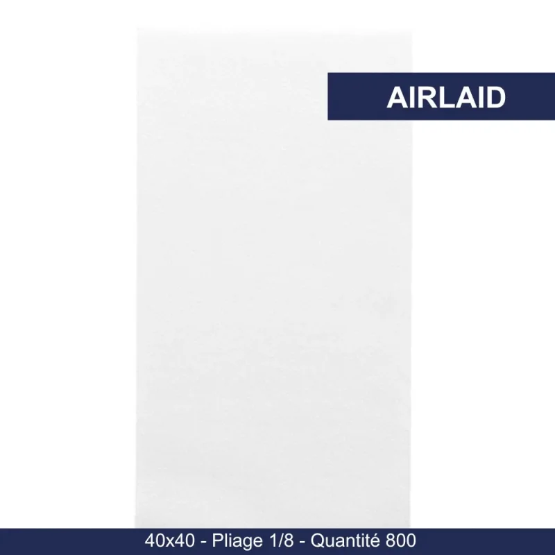 RO.IAL - Serviette de table Airlaid pliage 1/8 - 40×40 - Blanc x800