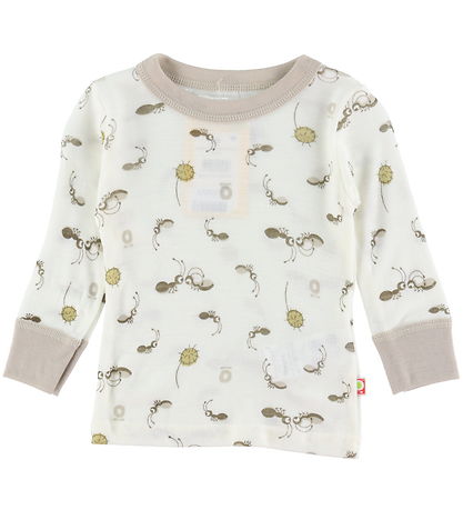Katvig Bluse - Wolle - Off White m. Ameisen