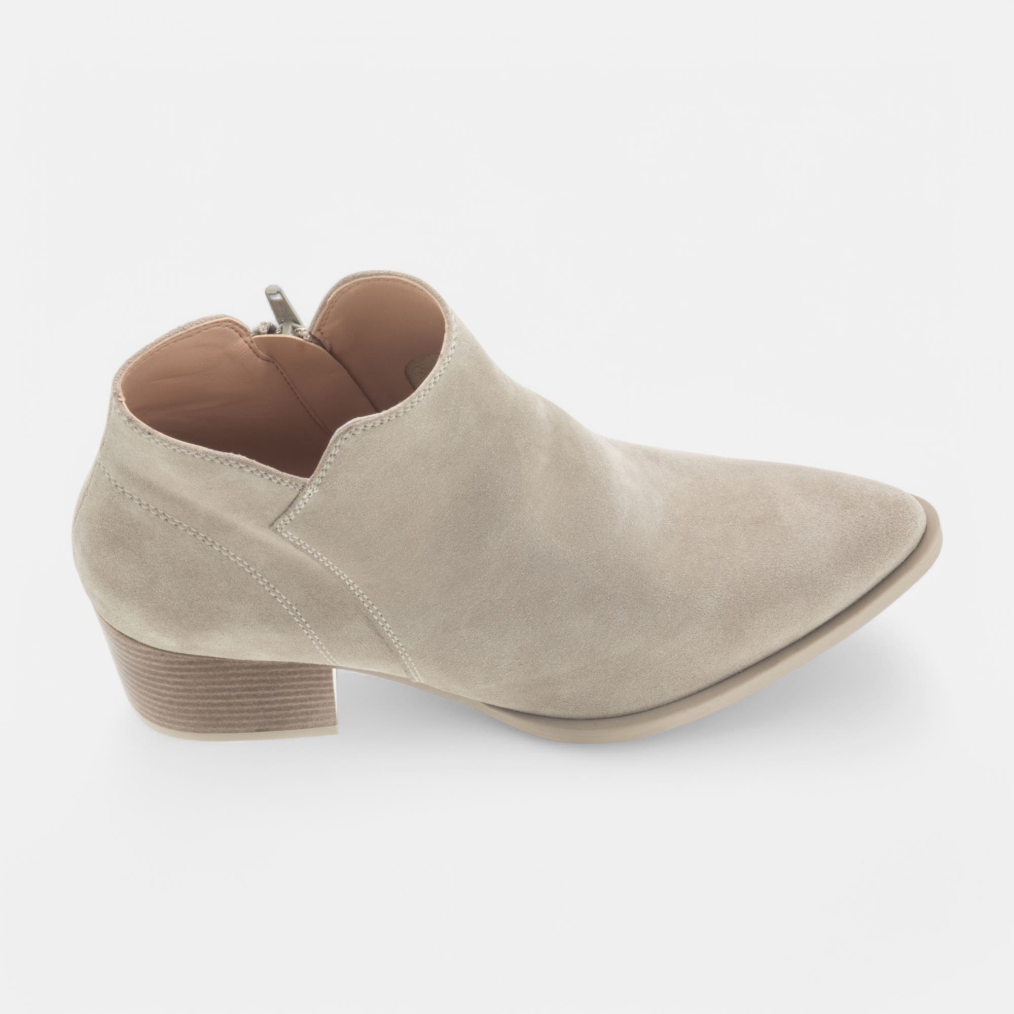Bottines à talon Femme en cuir beige