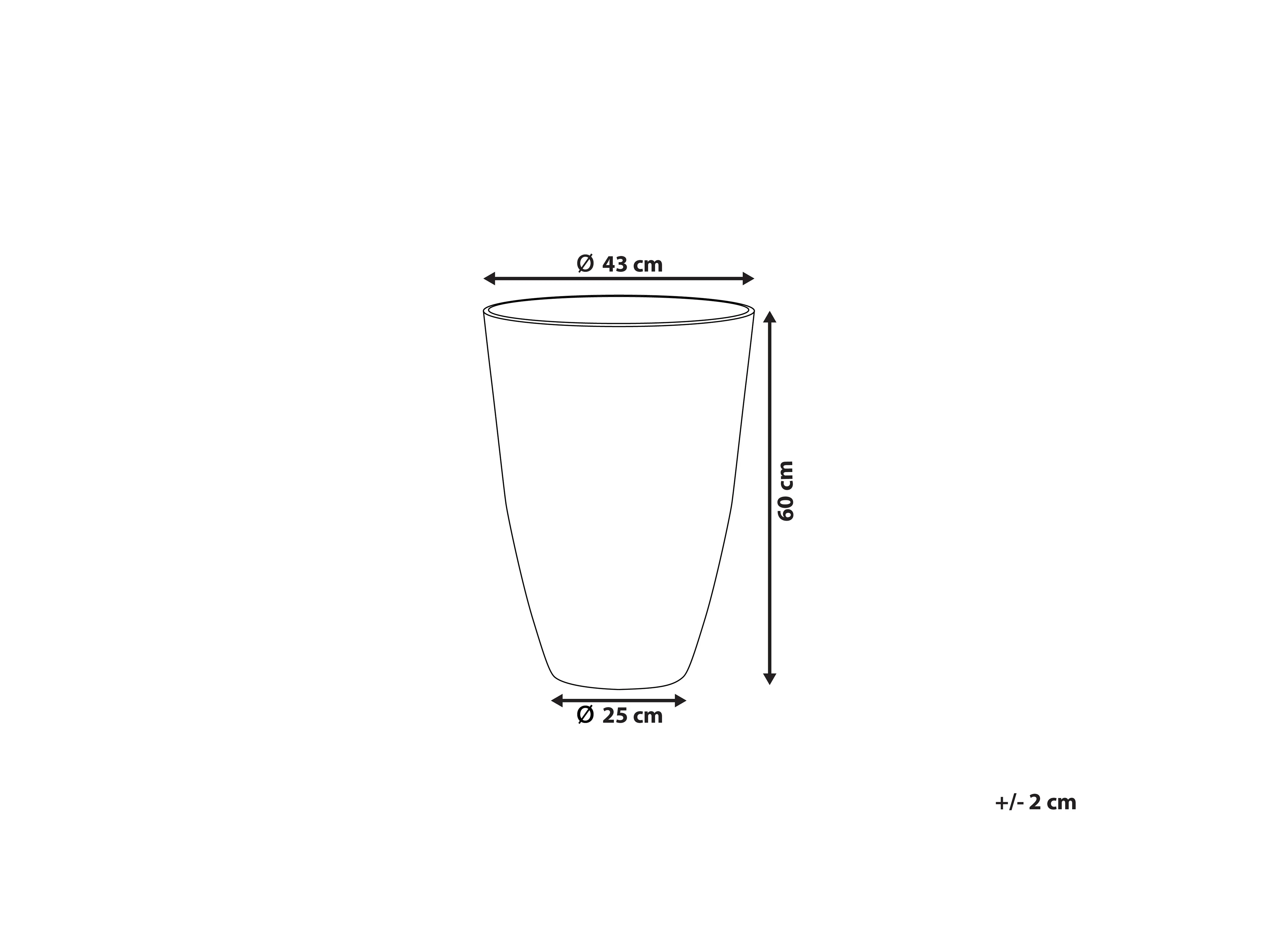 Bloempot CAMIA 43 cm Grijs