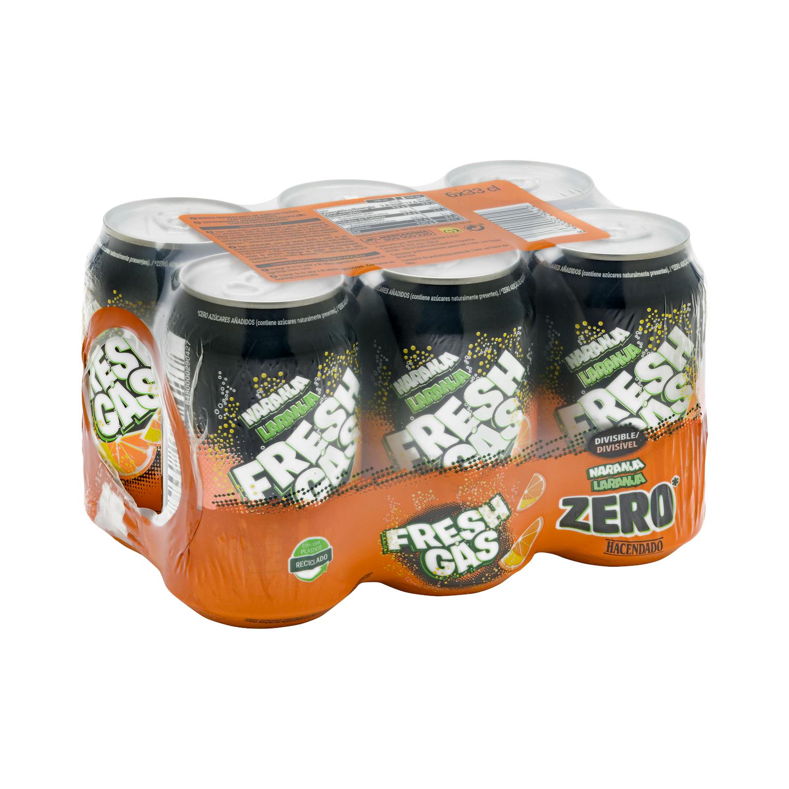Soda à l'orange Hacendado Zero Fresh Gas