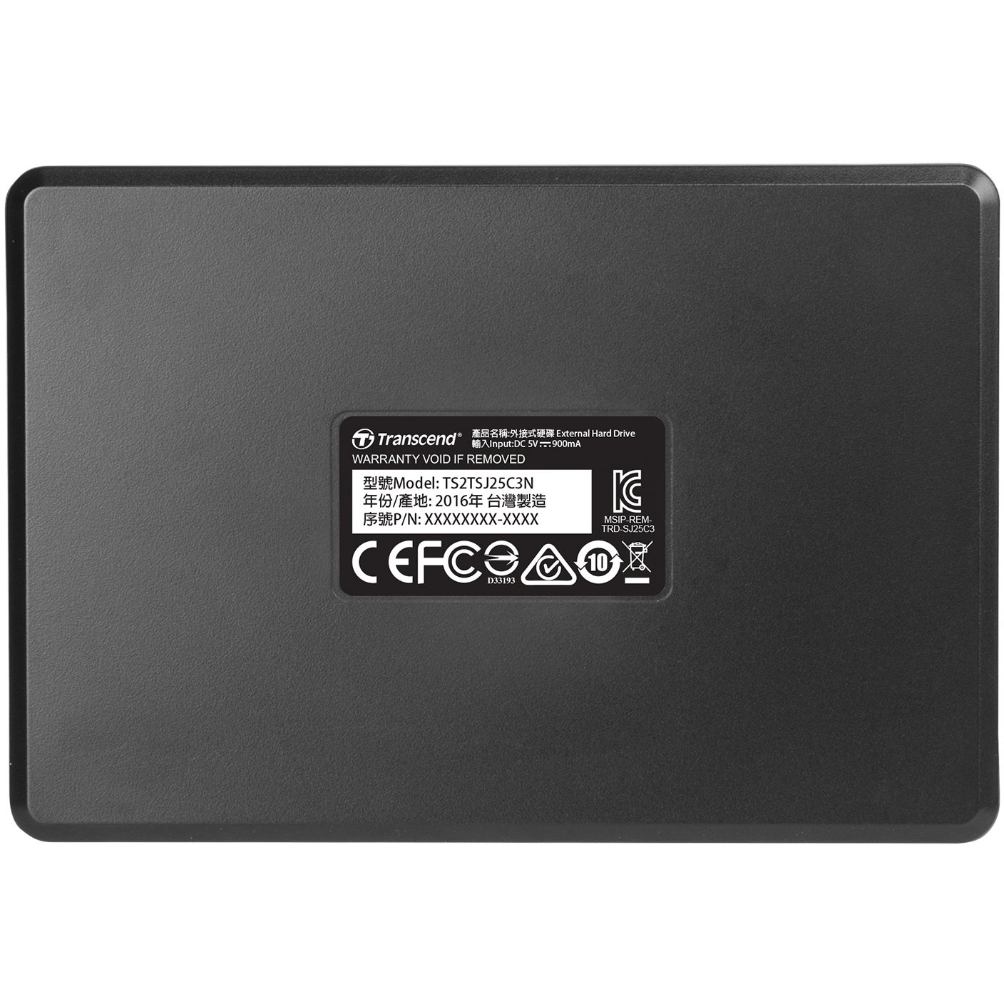 Transcend SJ25C3N 2TB StoreJet externe HDD USB 3.1 Gen 1