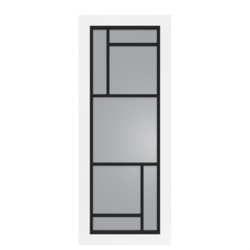 Arne & Bodil binnendeur ABD509 rook glas - wit afgelakt - glaslat diep zwart