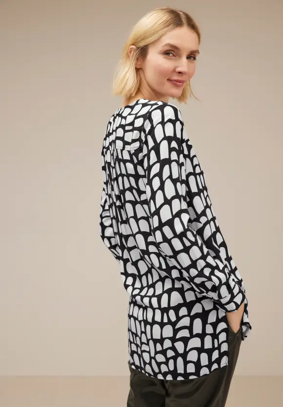 Print Longbluse - Black