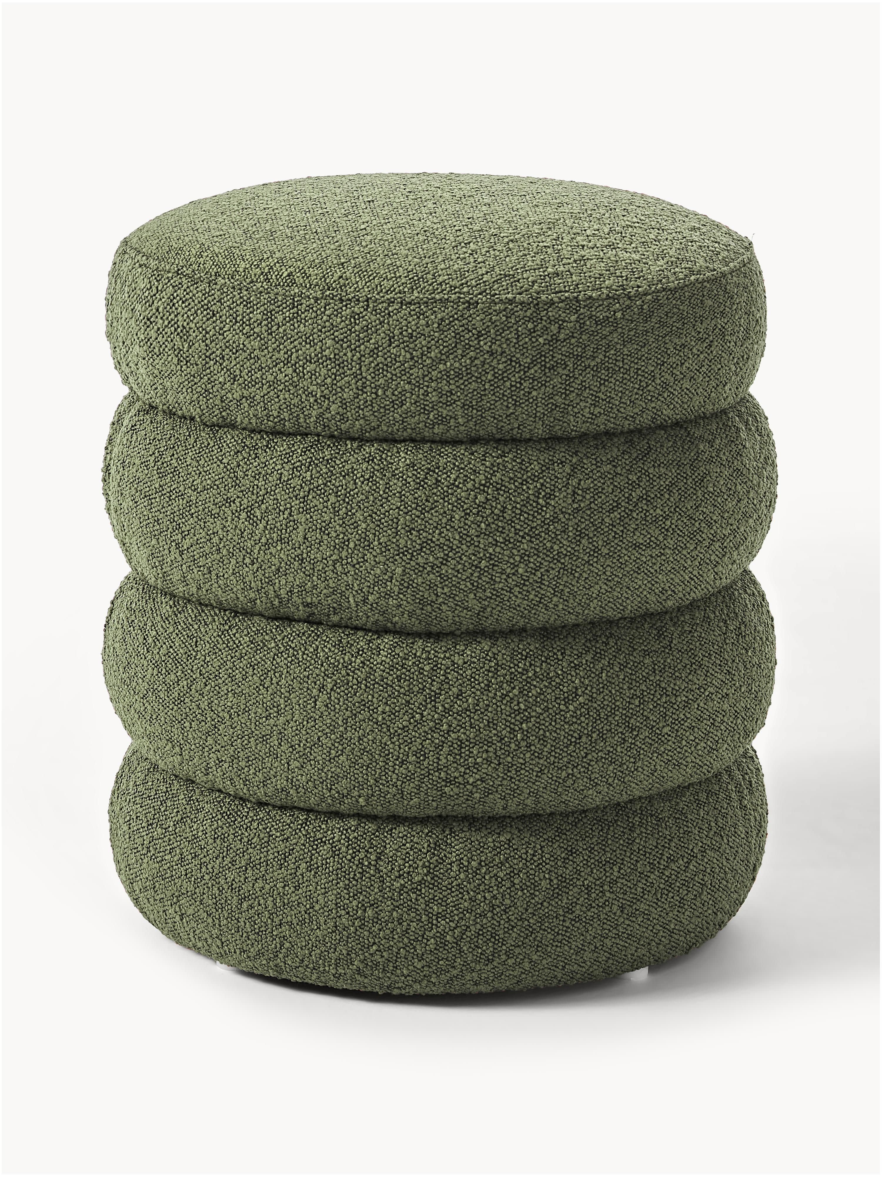 Bouclé gestoffeerde poef Alto