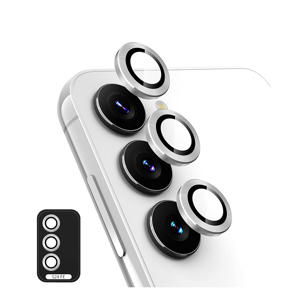 Samsung Galaxy S24 FE Kameraschutz Objektiv Ring Protector Abdeckung - Silber