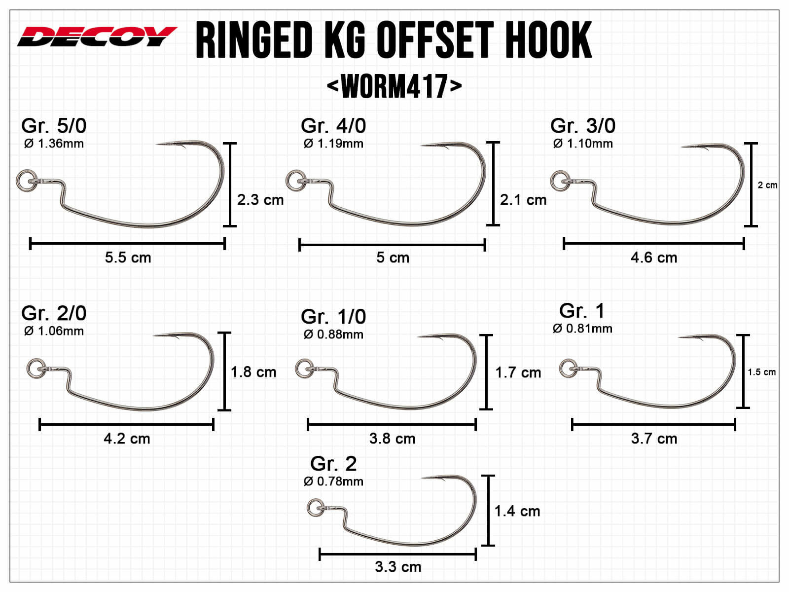 Ringed Kg Offset Hook Worm417 (DECOY)