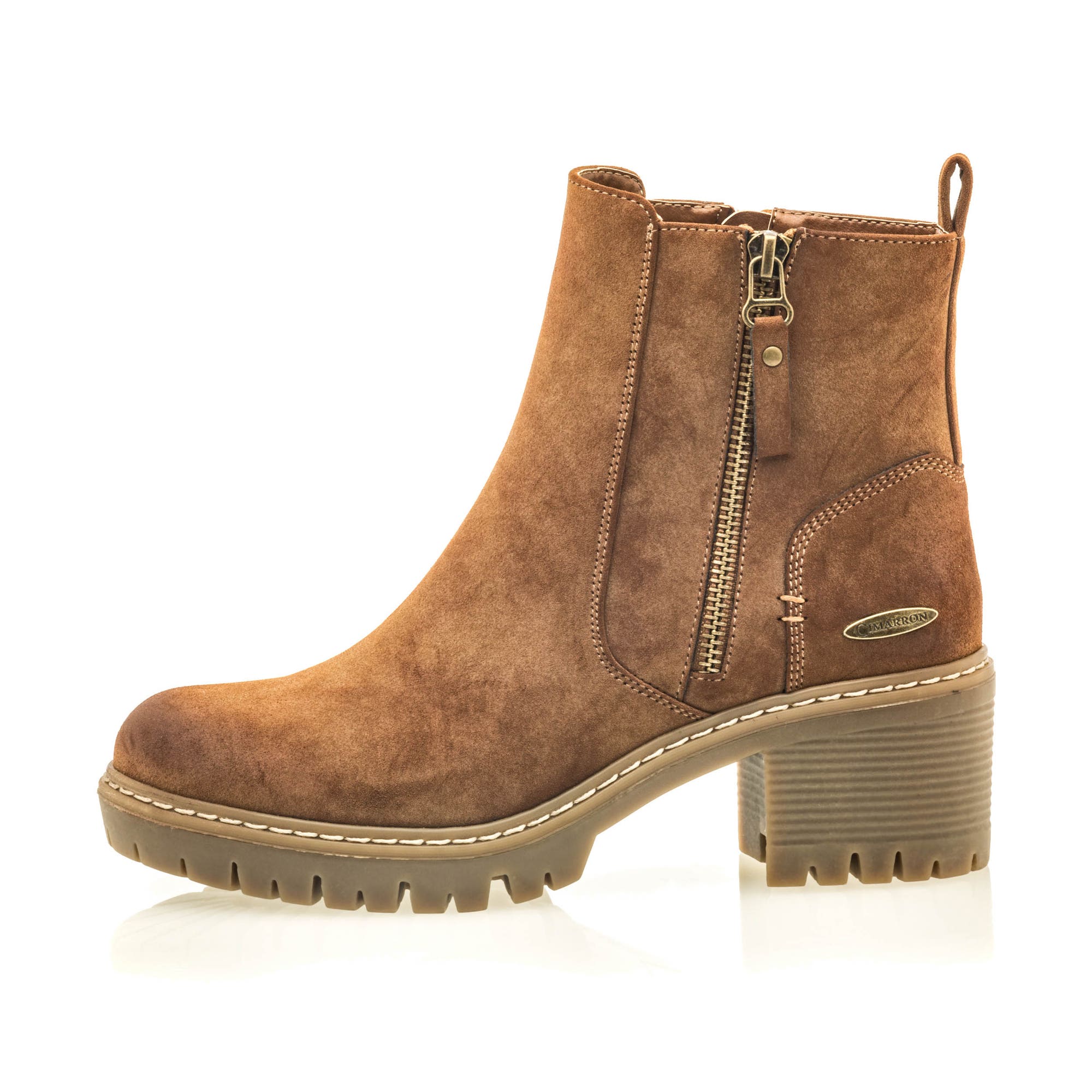 Boots à talon Femme camel