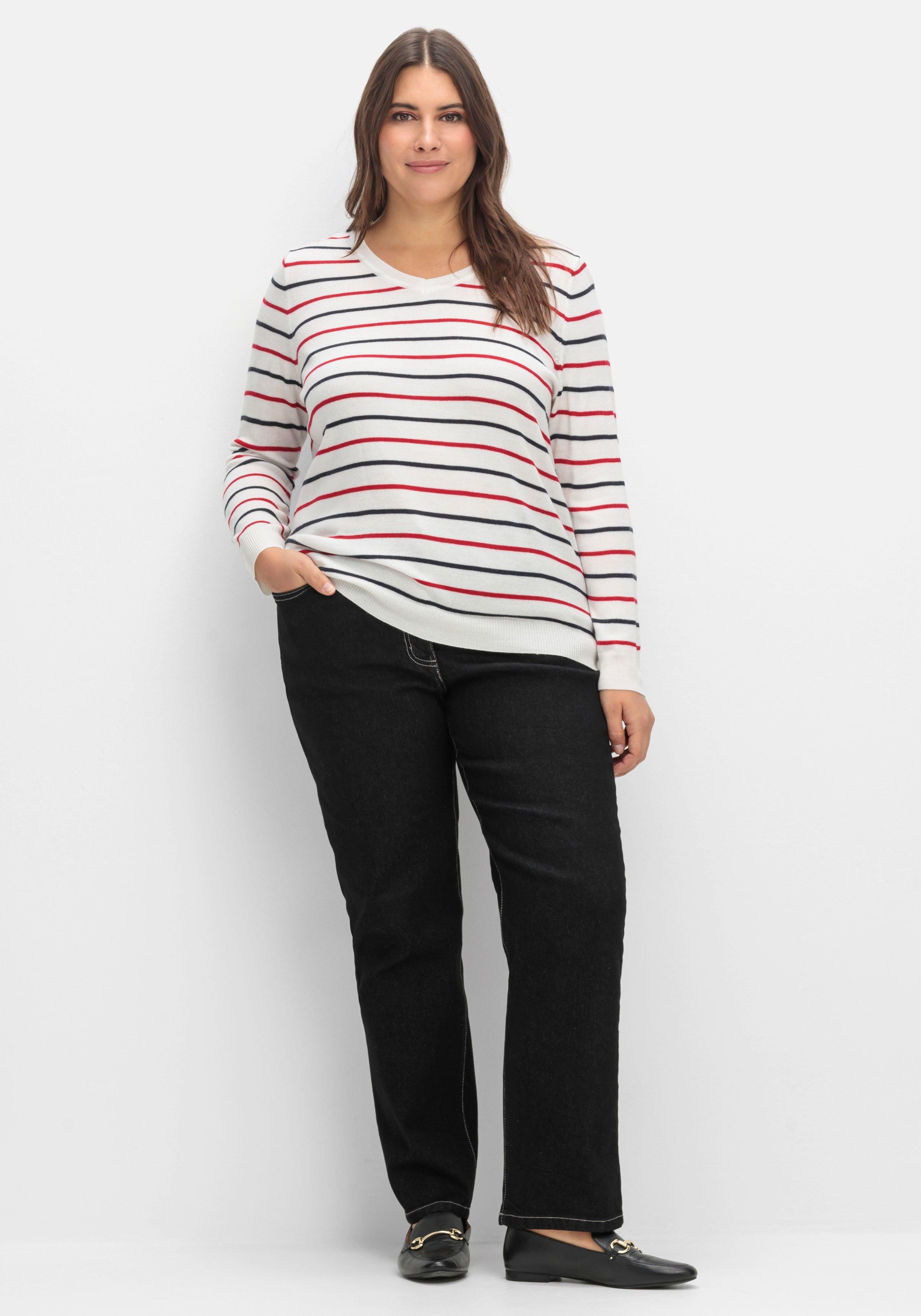 Gerade Jeans mit seitlichem Stretchbund