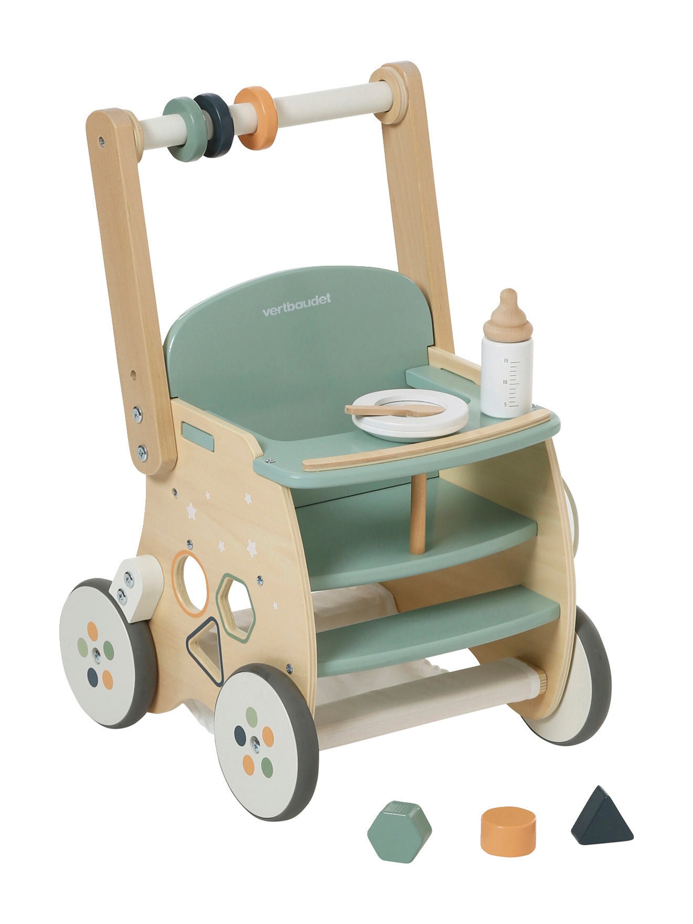 Vertbaudet Lauflernwagen mit Puppensitz, Holz FSC® grün