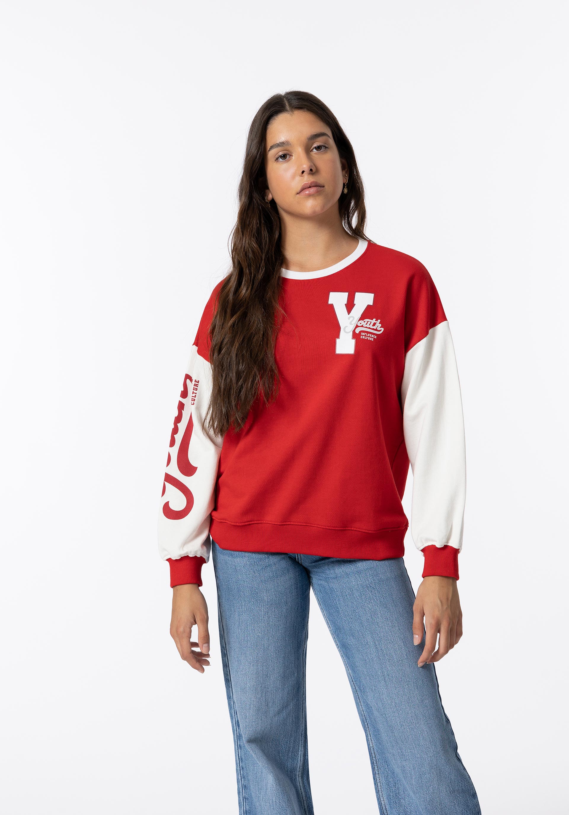 Sweatshirt Bicolor com Estampado