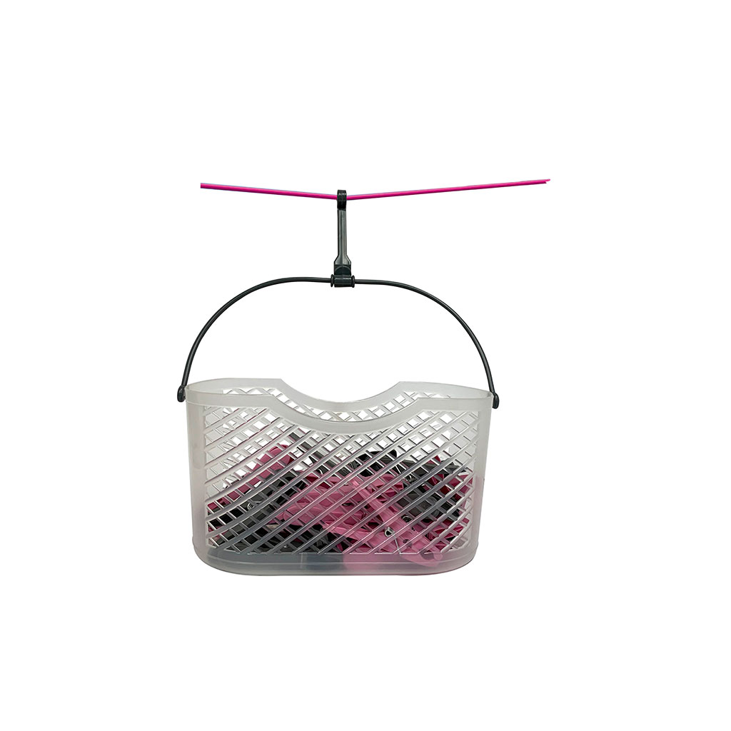 Lot de 24 pinces à linge avec panier suspendu 23x12x10cm