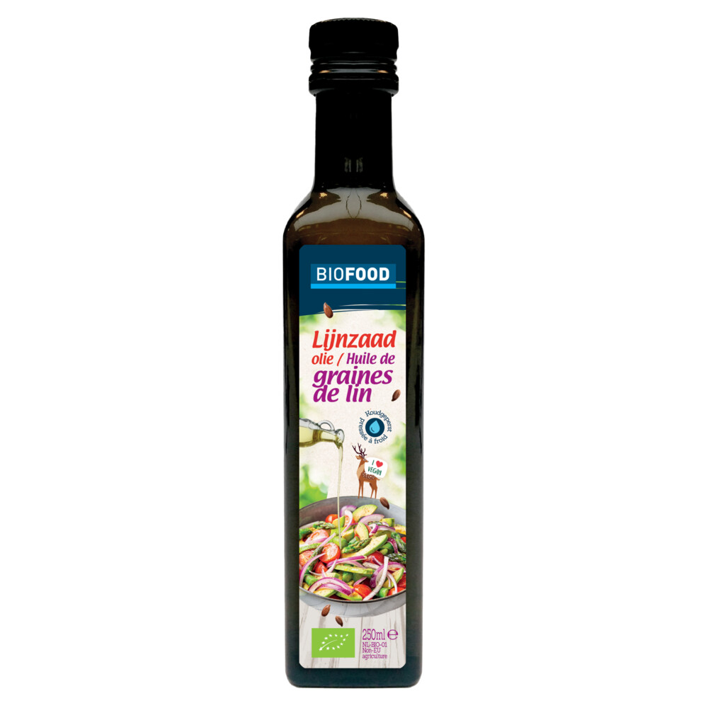 3x Damhert Biofood Lijnzaadolie Koudgeperst Biologisch250 ml