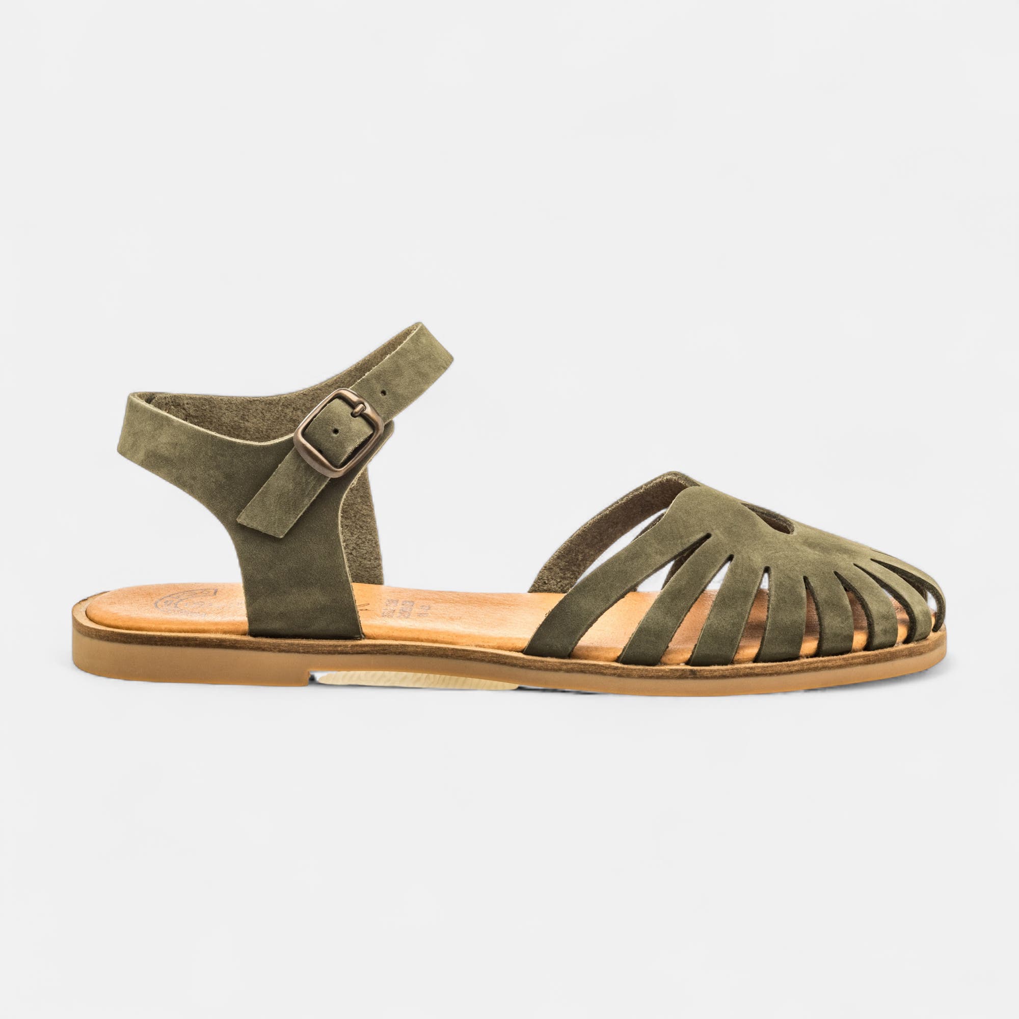 Sandales Femme en cuir kaki