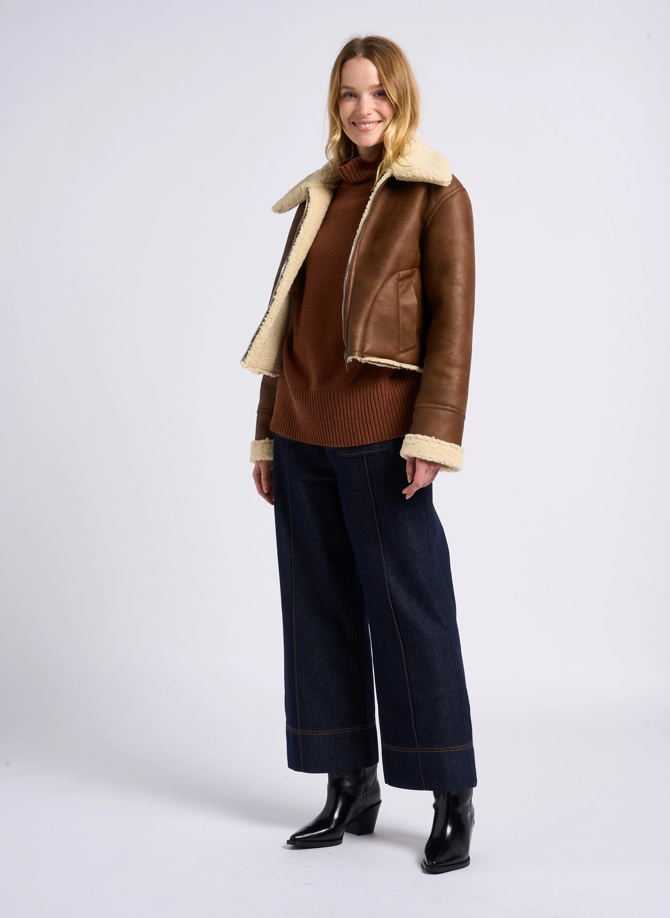 ROMY - Jean large en coton | Bleu