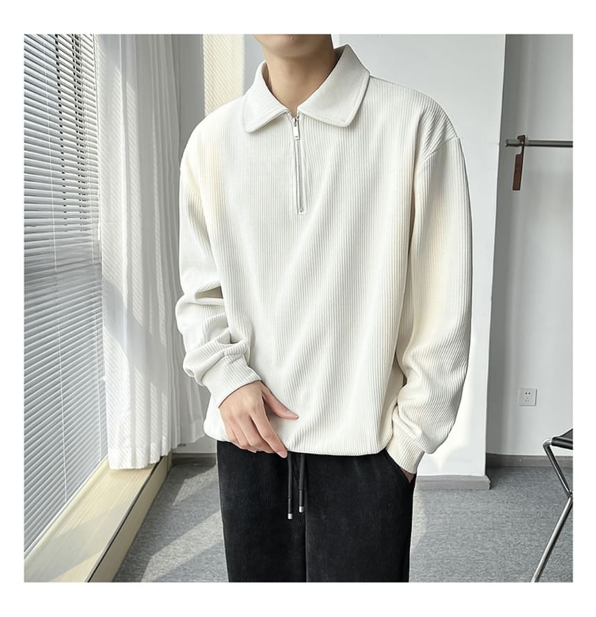 Craltuxe - Sweatshirt met kraag en halve rits