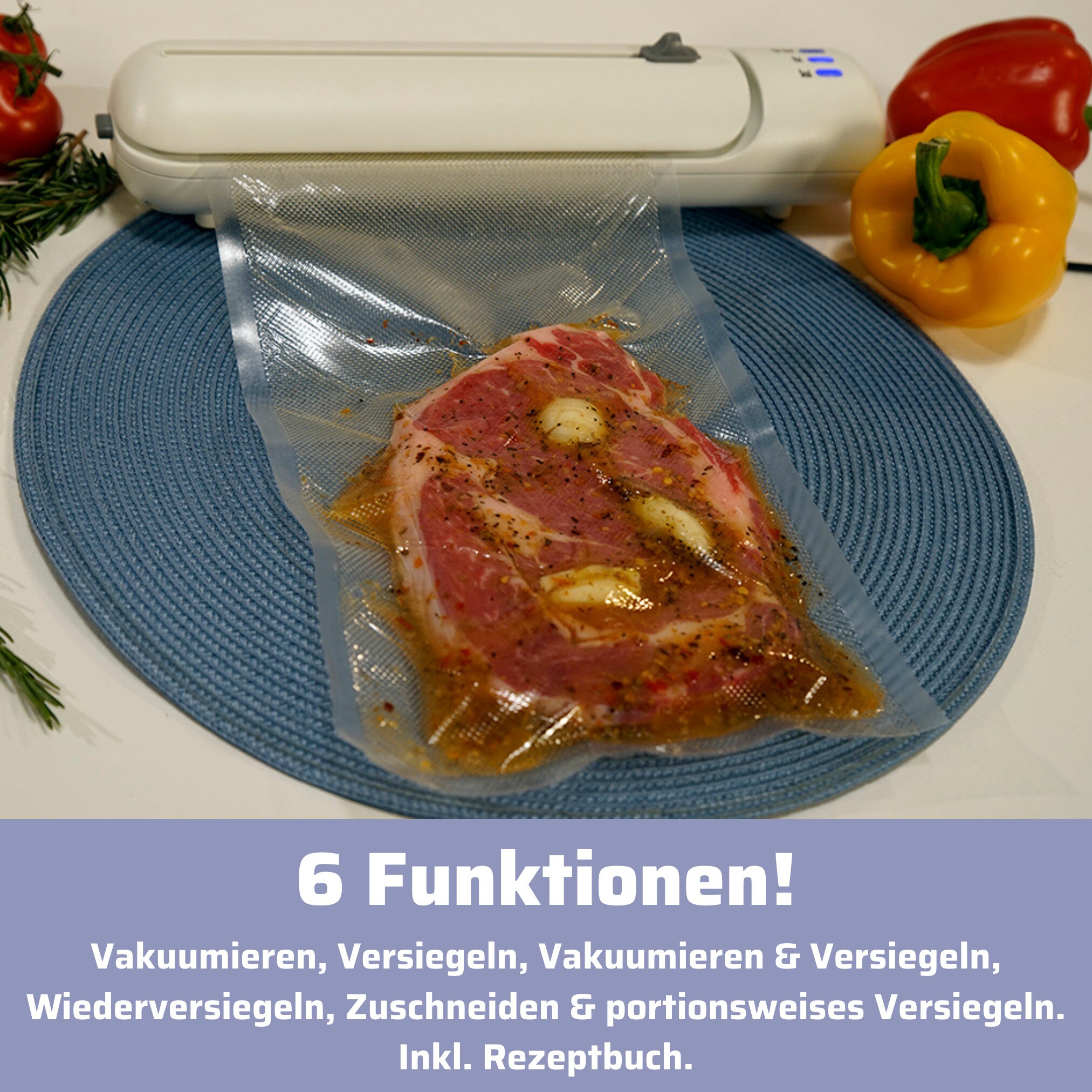 Starlyf® Vakuumiergerät inkl. 20 Beutel & Rezepte - Vakuumierer Vacuum Sealer