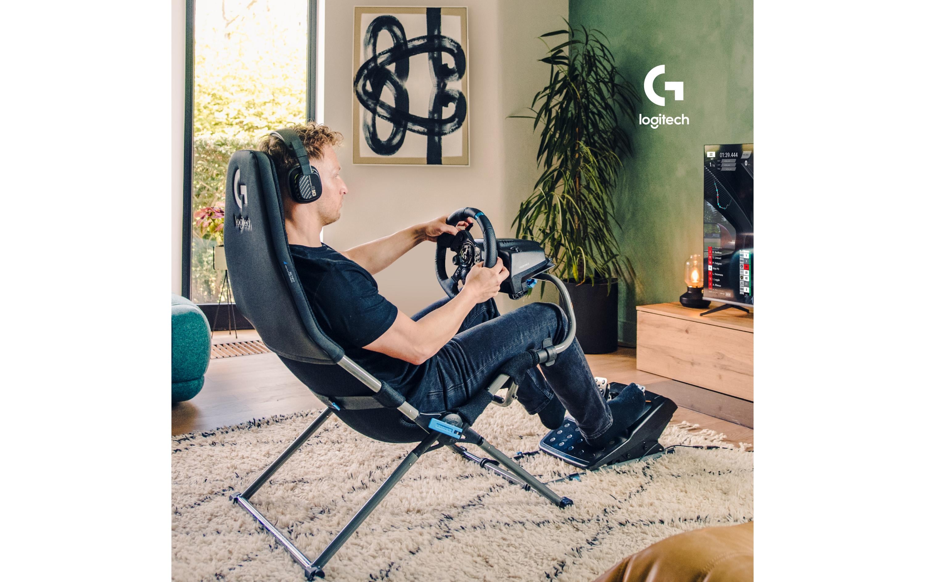 Challenge X – Logitech G Edition Grau/Schwarz<br>Gaming-Stuhl mit zusammenklappbaren Design