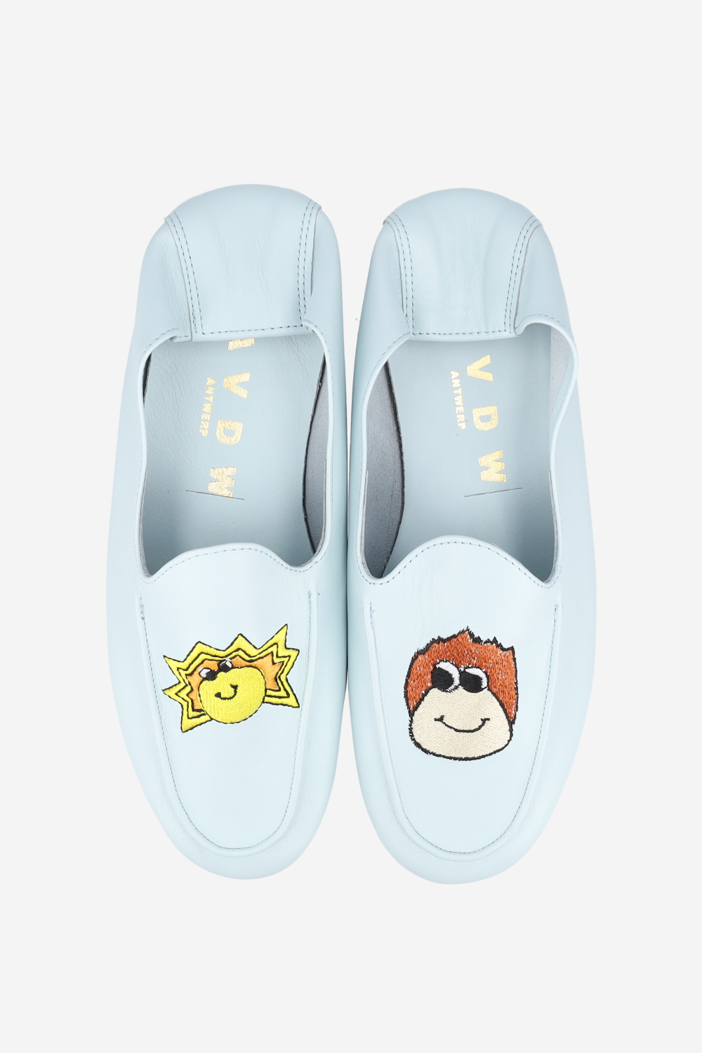 Poppy embroidered leather loafers