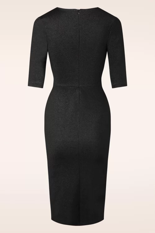 Vintage Chic for Topvintage Nehla pencil jurk in disco zwart