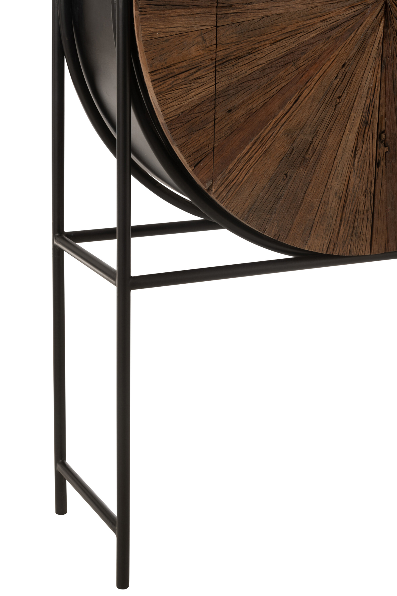 Wandkast Shanil Rond bruin/zwart