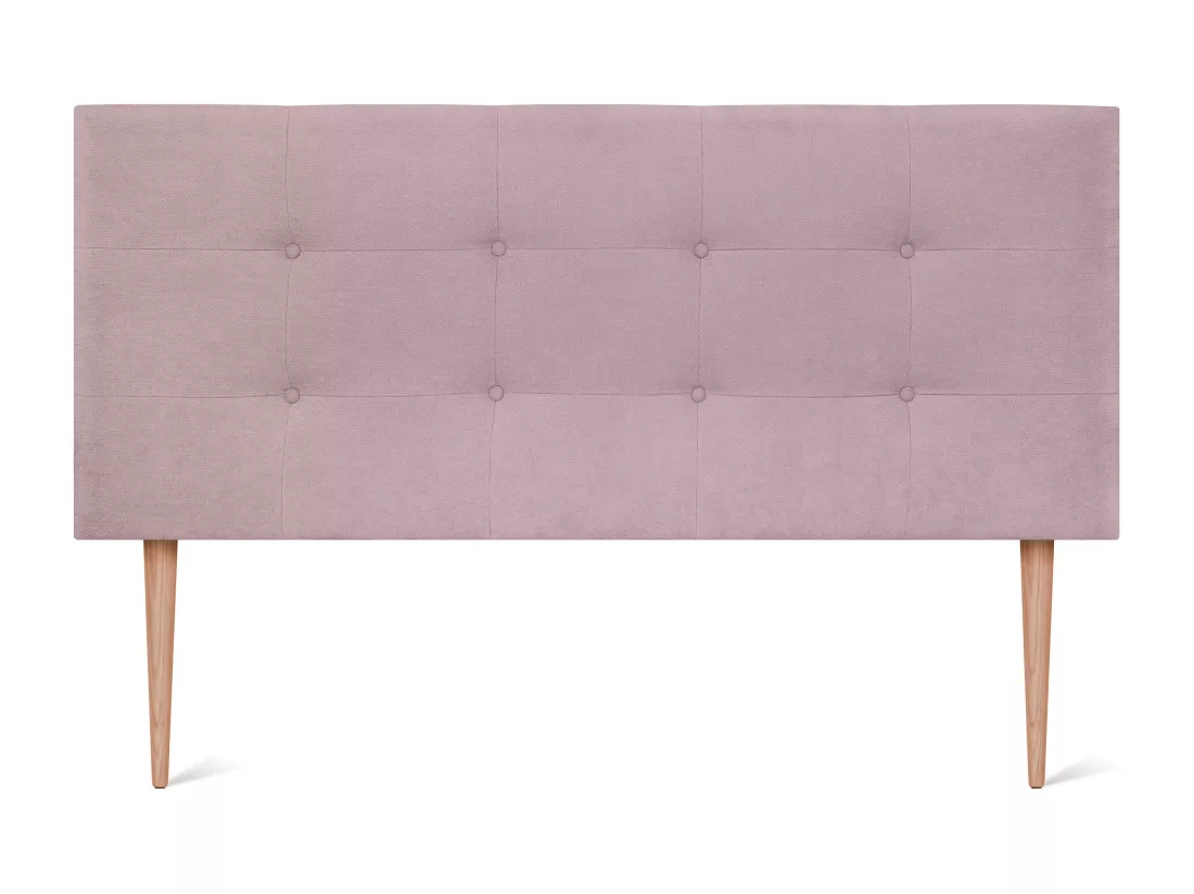 DHOME Tête de Lit en Tissu Aqualine Capitonné 160x115cm avec Pieds Lits 150/160 - Saumon