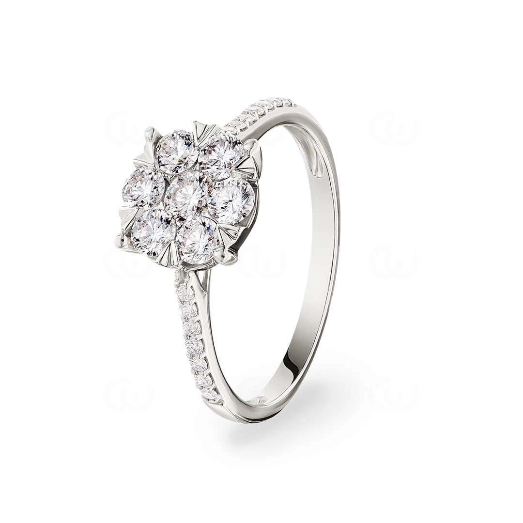 0.75 Karat Diamanten Verlobungsring 750/18 K Weissgold