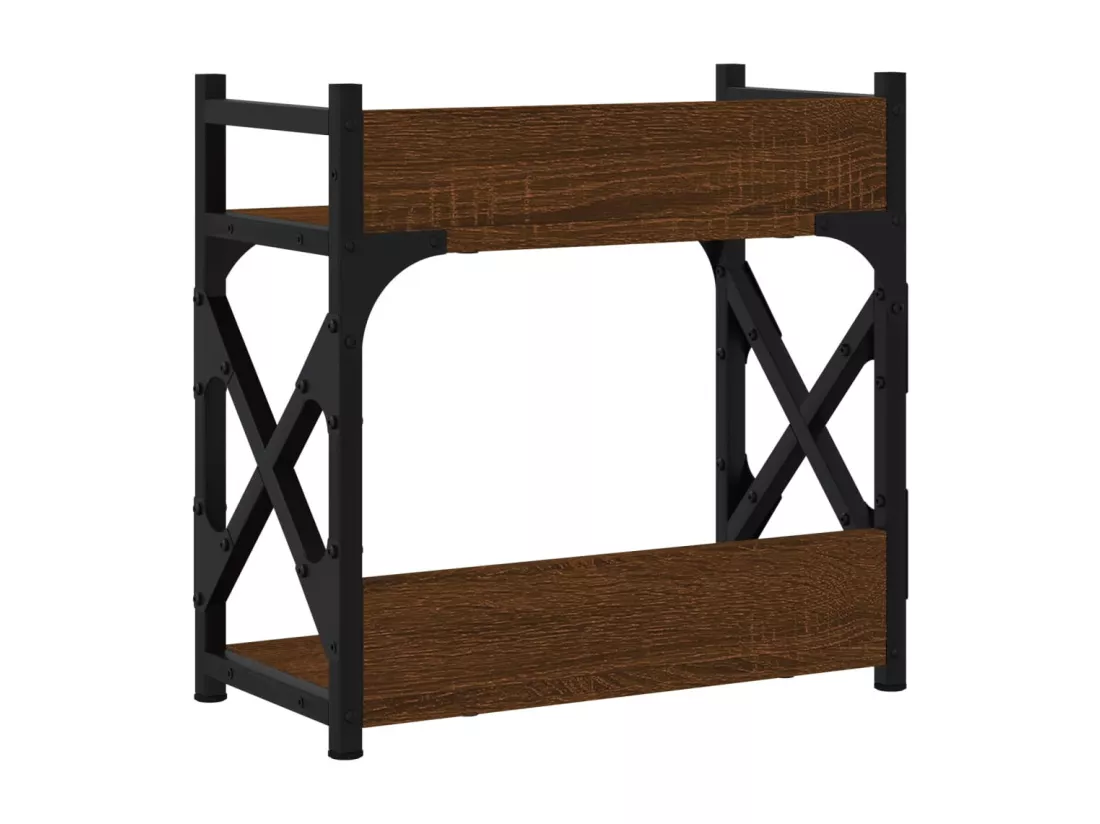 Support d'imprimante à 2 niveaux chêne marron 40x20x40 cm