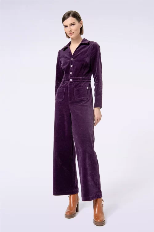 Surkana Margot rib jumpsuit in paars